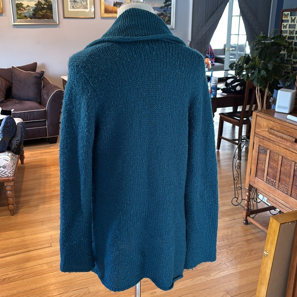 Wooden Ships Teal open Front Sweater - Picture 5 of 5